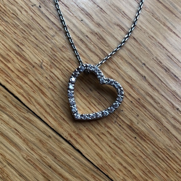 CZ Heart Charm Necklace - Picture 1 of 4